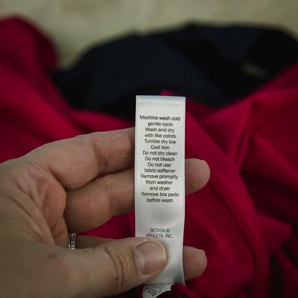 Athleta Size Medium M Essence CYA Support Pink Blue Strappy Back Bra Tank Top - Picture 7 of 8